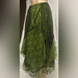 Elegant Green Lace Skirt